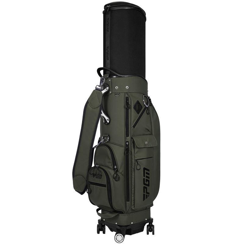 PGM Hard Shell Telescopic Golf Bag, Four-Wheel Push-Type, Waterproof, with Double Bag and Inverted Club Holder for Men and Women
