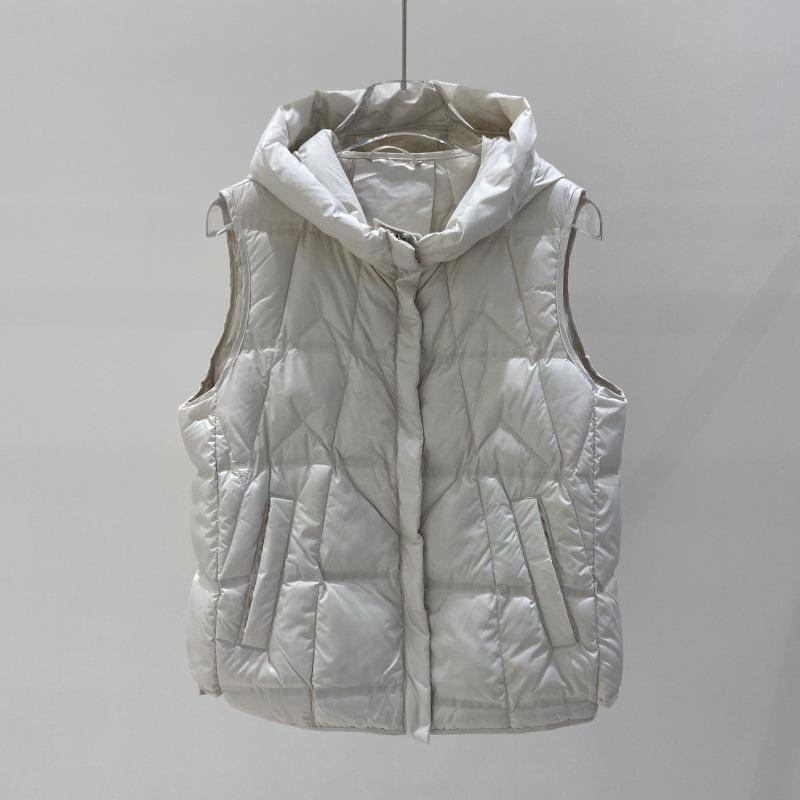 Thin and light hooded down jacket vest women's short autumn and winter new warm vest jacket tide