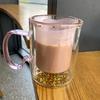 Heat Resistant Girl Heart Quicksand Double Glass Mug with Anti-Scald Handle Sparkling Bubble Ball Couple Gift Small