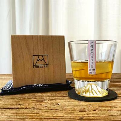 1PC Tazza Trasparente Montagna di Neve Tazza di Vetro per Whisky Monte Fuji Giapponese Tazza per Colazione Latte Bevanda Birra Vino Succo di Frutta Tazze Regalo