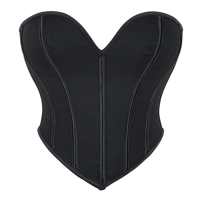 Women S Black Matte Strapless Sexy Fitted Corset Top
