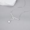 Whole body S925 sterling silver zircon spirit snake pendant necklace natal year head and tail full diamond collarbone chain jewelry