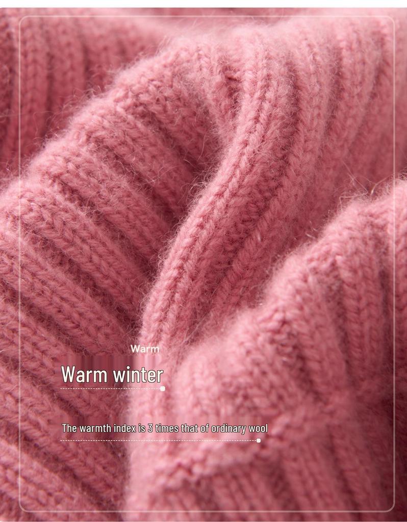 Cozy Cashmere Knit Baby Hat - Warm, Elastic, Solid Color for Autumn/Winter