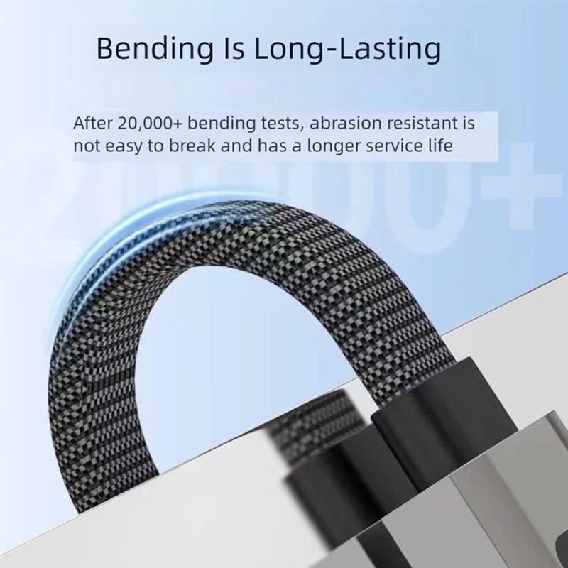 Type-C To Type-C 60W Digital Display Data Cable USB-A 27W Fast Charging Cable Keychain Lanyard Suitable for iPhone 11/16 Samsung