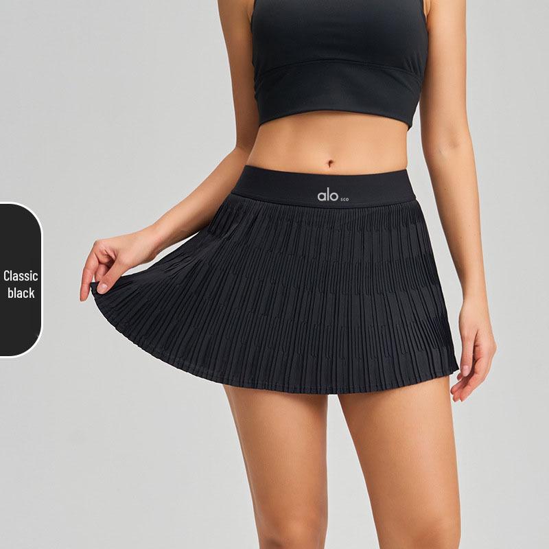 Alo Sco Grenzüberschreitender Schmal geschnittener Antibakterieller Golfrock & Tennisrock mit Anti-Exposure Yoga-Shorts.
