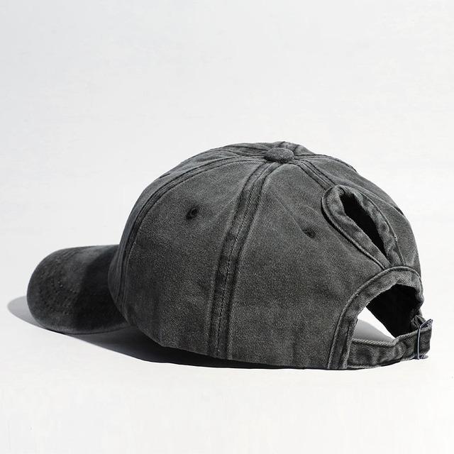 Damen-Baseballkappe mit Hohlsaum, Jeans-Sonnenhut, Baumwolle, schlichte Vintage-Schirmmütze für Outdoor-Sportarten, lässige Kappe