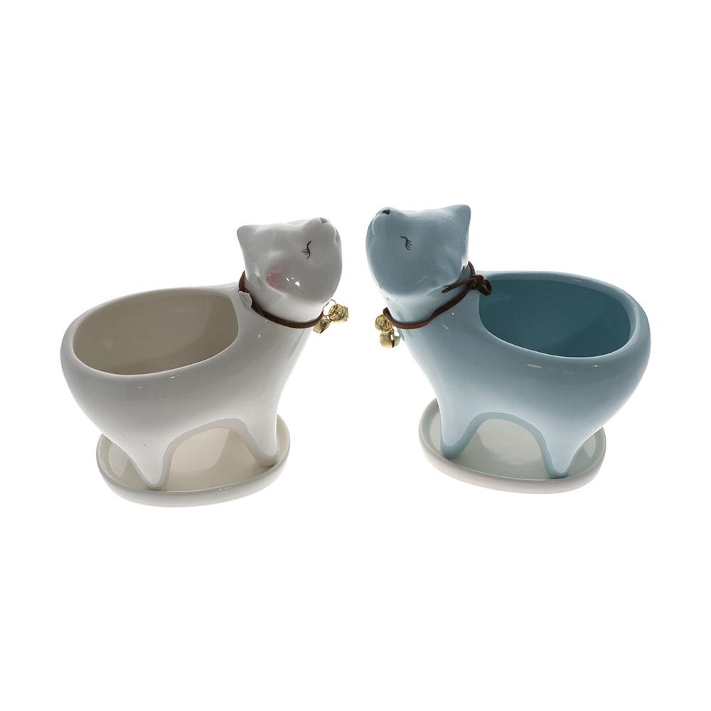 Gift Green Plant Decorative Cat Tail Flower Pot Cat-shaped Pot Decoration Crafts Desktop Ornament