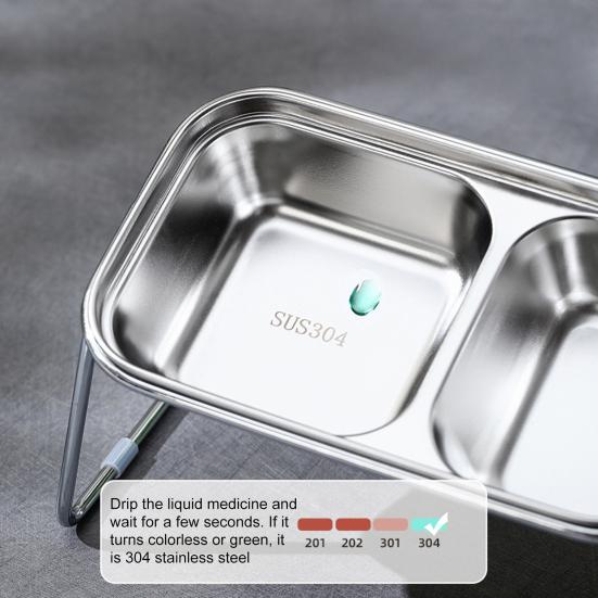 Stainless Steel Elevated Pet Bowl Non-Slip Dog Food Water Bowl with Removable Bracket 15-Degree Tilt Pet Dish