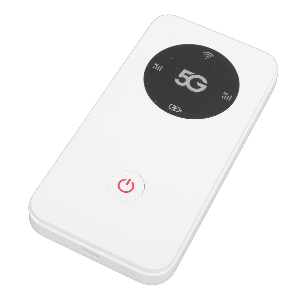 5G WiFi 6 Mobile Hotspot Router Portable WiFi Device Supports 16 Devices with Nano SIM Card Slot 6100mAh Battery White