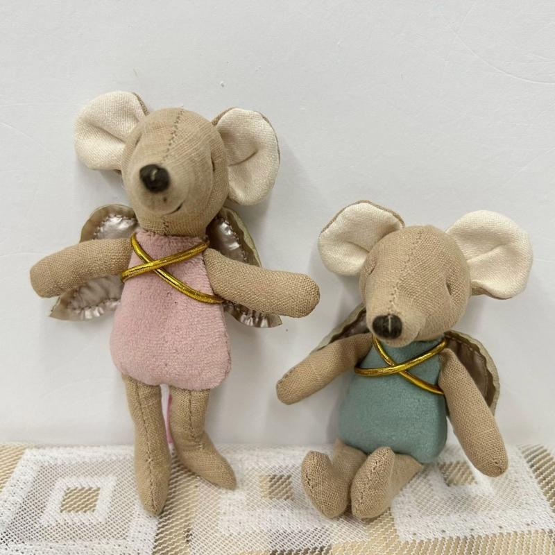 Adorable Cotton Linen Mouse Toy Creative Mouse Doll Animal Gift for Infant Photography Props and Nursery Decoration