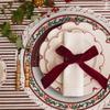 Christmas Snowflake Embroidered Round Table Placemat Heatproof Waterproofs Washable Decorative Dining Accessory