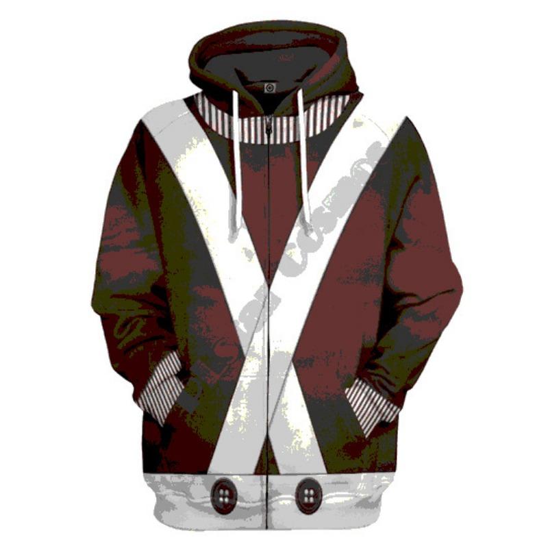 Men's Long-sleeved Hooded Top Comfortable Casual 3D Digital Abstract Printed Zipper Top
