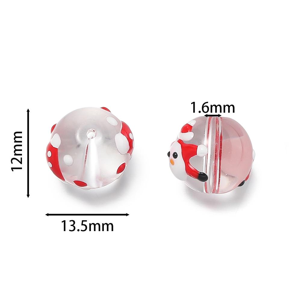 5pcs/lot Christmas Elements Glass Beads Loose Spacer Beads For Jewelry Making DIY Bracelet Necklace Accessories