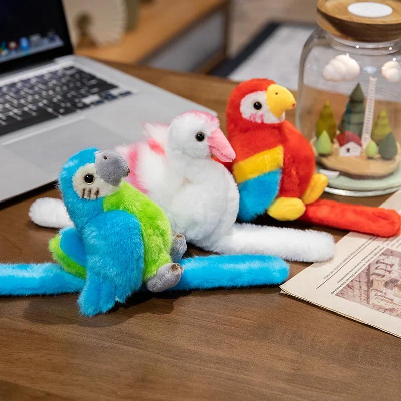 Schattige Papegaai Pluche Klaparmband Grappige Cartoon Dier Polsband Kinderen Stressverlichtend Speelgoed Cadeau