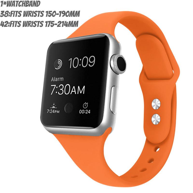 Apple Watch Band Slim Waist Silicone Strap Double Buckle Lightweight Fitness