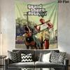 Grand Theft Auto Wandteppich Ästhetischer Wandbehang Bedruckter Stoffdecke Dekorative Wandteppiche für Schlafzimmer Wohnzimmer Heimdekoration