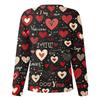 Women's Casual Fashion Long Sleeve Standing Collar Single Breasted Valentine's Day Print Workwear Jacket Tops