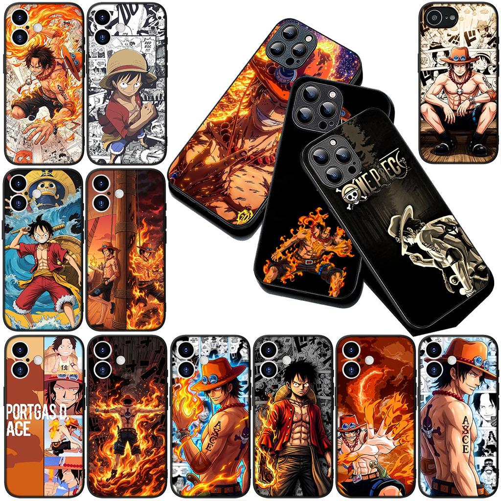 Cover for Apple iPhone 17 16 14 15 Plus Pro Max 16E ProMax + 15Plus 15+ 16+ Phone Case Anime Portgas D Ace Luffy One Piece