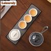 Zen Black Pottery Mountain Travel Tea Set Kit Luxury Set of Cups 1 Pot 3 Cups Tea Brewing Camping Portable Handbag Accessories