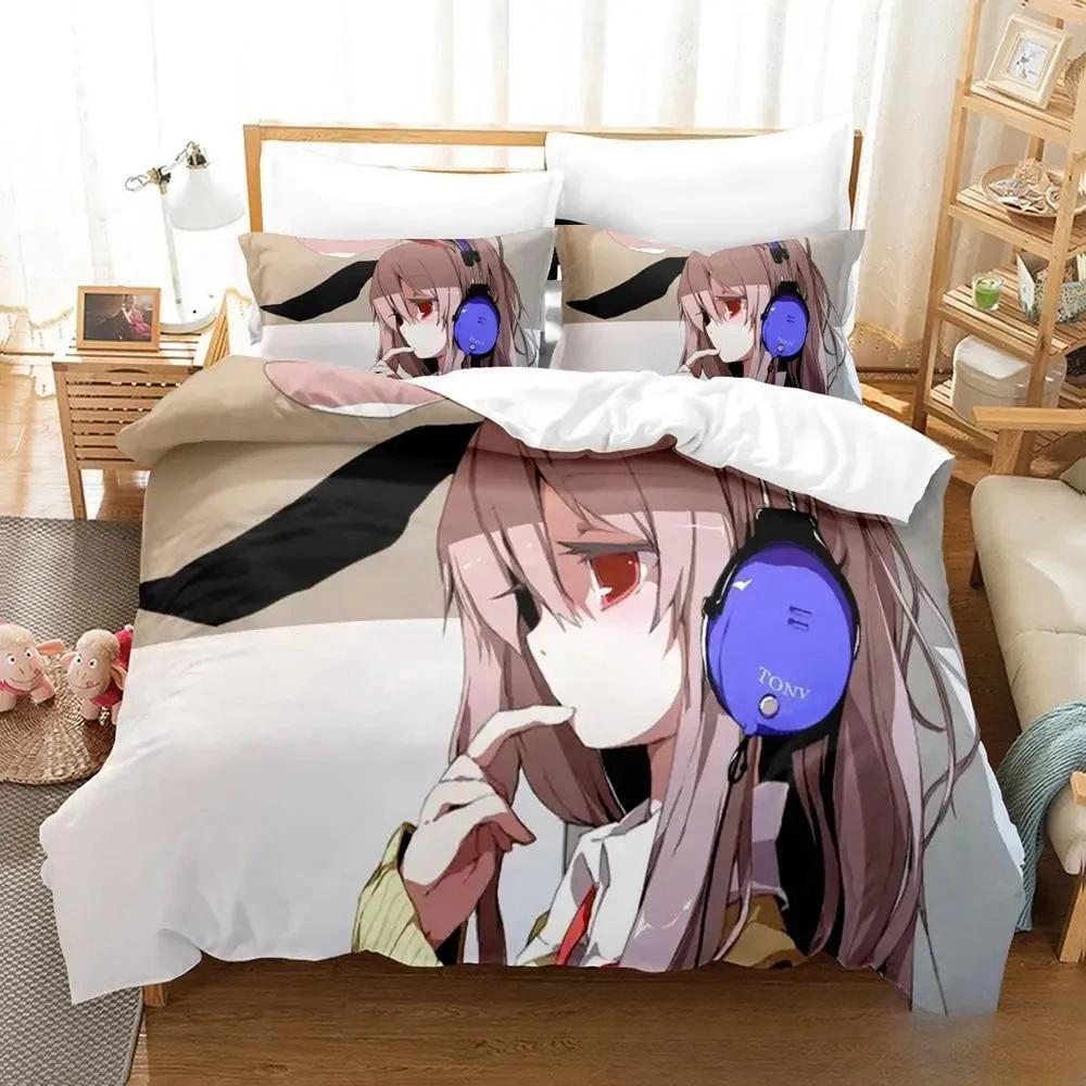 Stampa 3D Anime Gioco Touhou Project Set Biancheria da Letto Copripiumino Set Letto Coperta Federa Piumone king Queen Size Ragazzi Adulto