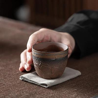 Japanese Gilding Iron Glaze Tea Cup Fragrance-Smelling Cup Porcelain Kung Fu Tea Set Tea Cup Small Master Cup Tea Bowl