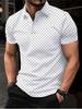 Men's Polo Shirt White Background Gray Tone Small Geometric All-over Printed Short-sleeved T-shirt