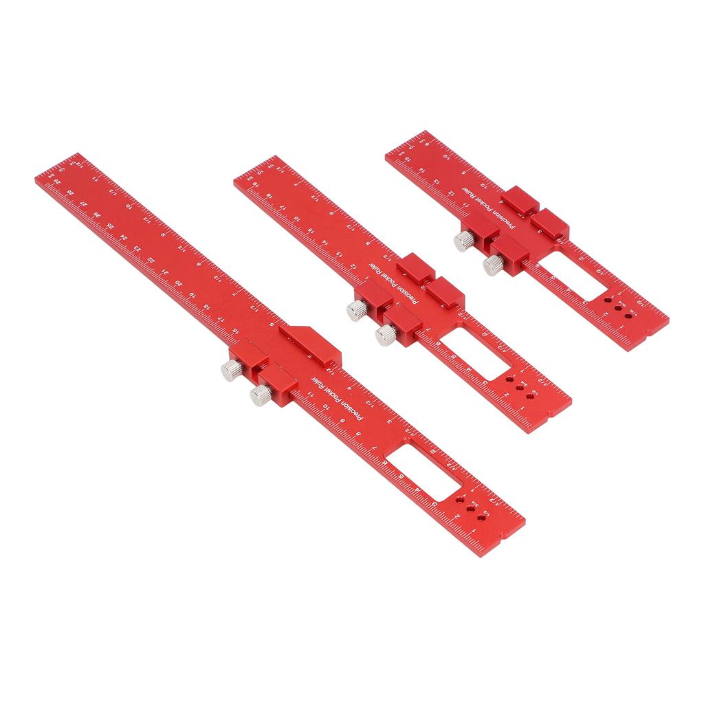 3Pcs Metal Slide Ruler Inch Metric Stop Marking T Type CNC Scribing Measuring Aluminum Woodworking R