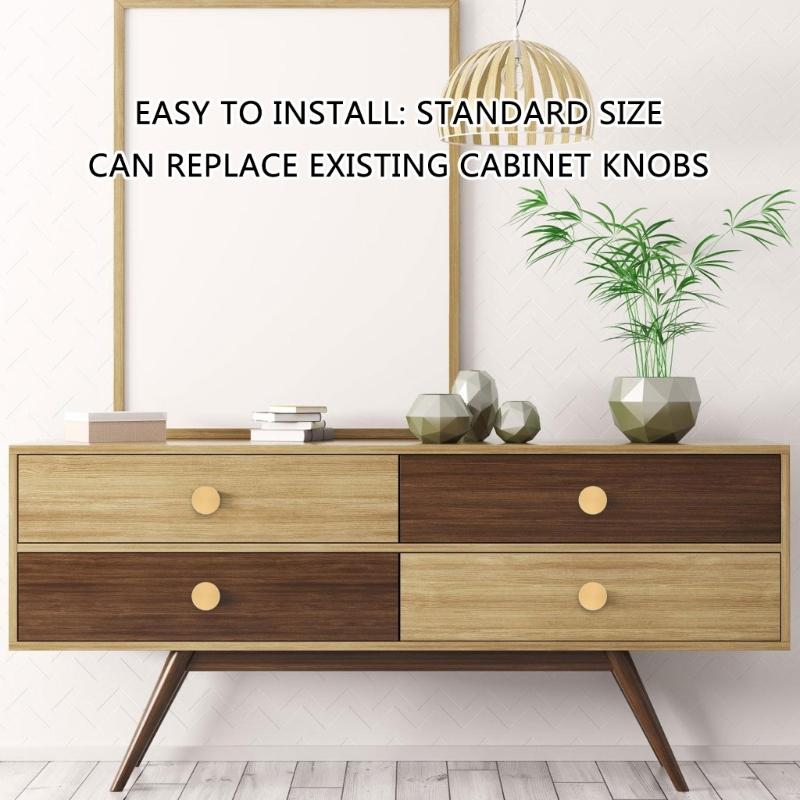 Set Of 12 Brushed Gold Dresser Knobs 1 Inch Diameter Gold Finish Cabinet Hardware Gold Drawer Knobs with Easy Install