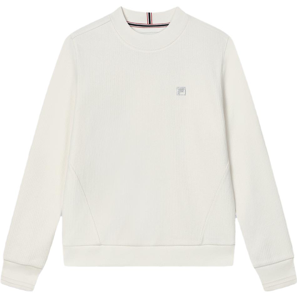 Fila Official 2023 Winter New Knit Pullover Fashion Simple Elegant Loose Sweatshirt Women Sweatshirt Steam-White F11W341203F-IV