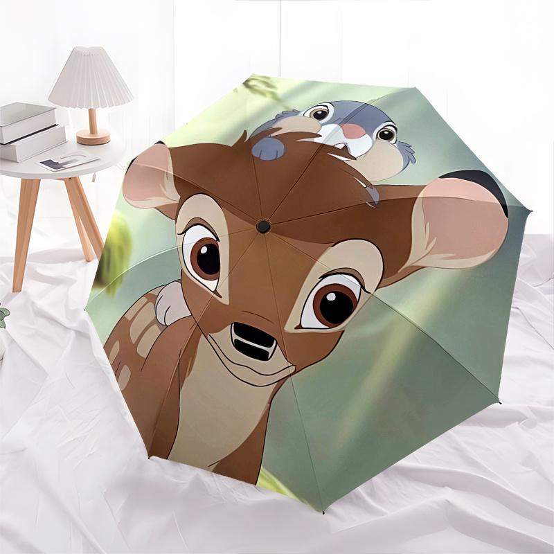 

Disney Bambi, Thumper Themed automatic opening and closing folding umbrella, portable - durable, 8-rib umbrella frame, very suitable for bus