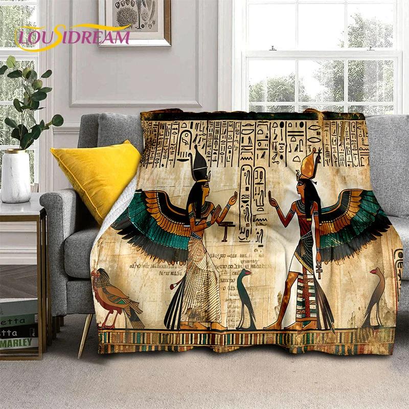 3D Ancient Egypt Hieroglyphic Mythology Wall Painting 2025 New Blanket,Soft Throw Blanket for Home Bedroom Bed Sofa Cover Child