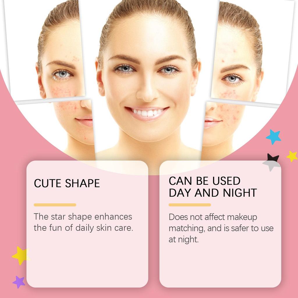 Cerotto Punti Neri Acne Correttore Macchie Punti Trattamento Brufoli Invisibili Imperfezioni Stellina Adesiva Idrata Ripara Impermeabile Cura Pelle Viso