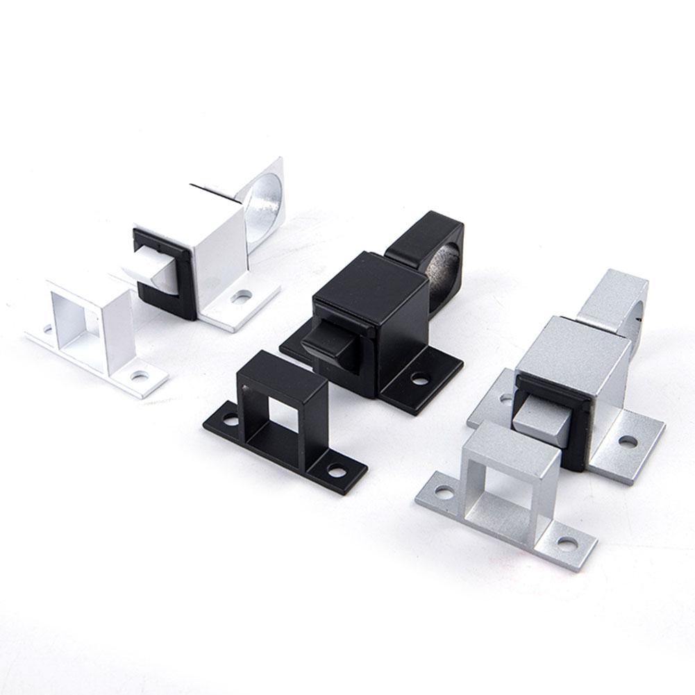 Door Bolt Latch Automatic Door Spring Bounce Lock Window Gate Security Pull Ring Aluminum Alloy Anti-Theft Self Closing Latch