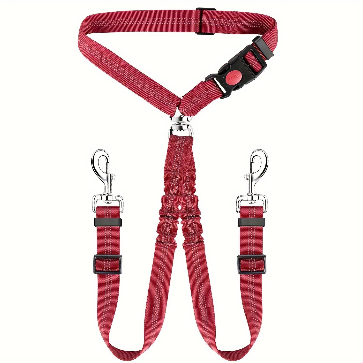 

Ремень безопасности для собак, автомобильные принадлежности для собак, кошек, фиксированная цепь для собак, буфер, тяговый трос для автомобиля, один ремень, поводок для двух собак 46cm-80cm красный