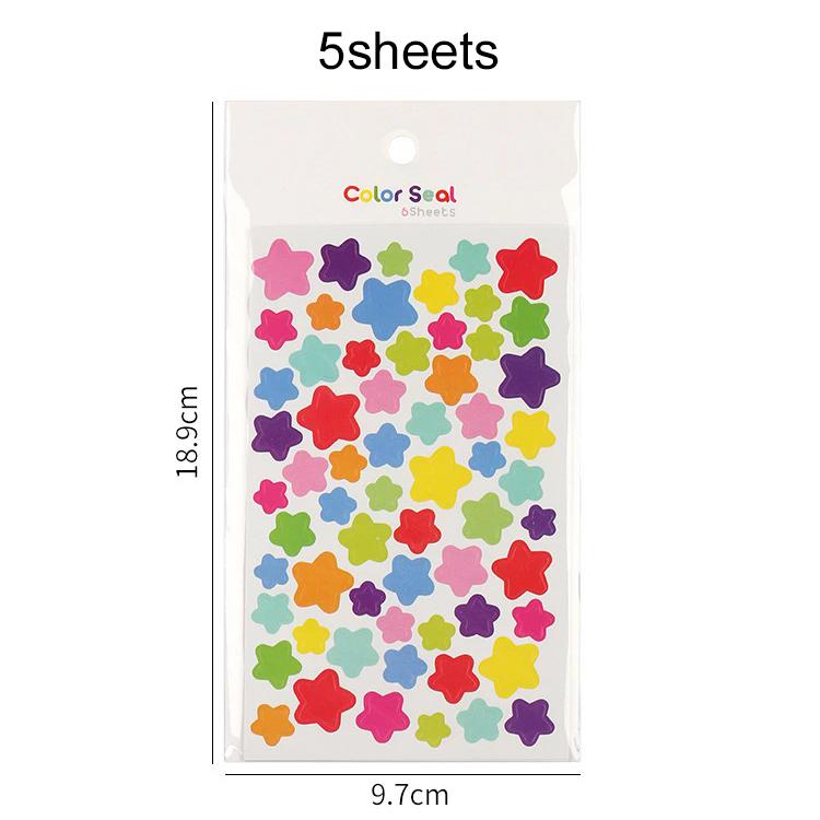 5pcs Children Stationery Stickers Self-adhesive Adhesive Album Decoration Accessories DIY Stickers Color Handicrafts TMZ