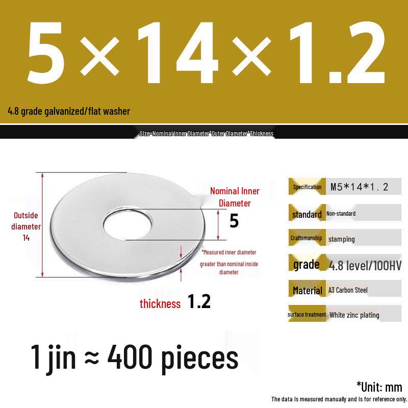 Galvanized Extra Large Thickened Metal Flat Washer (M6-M16)
