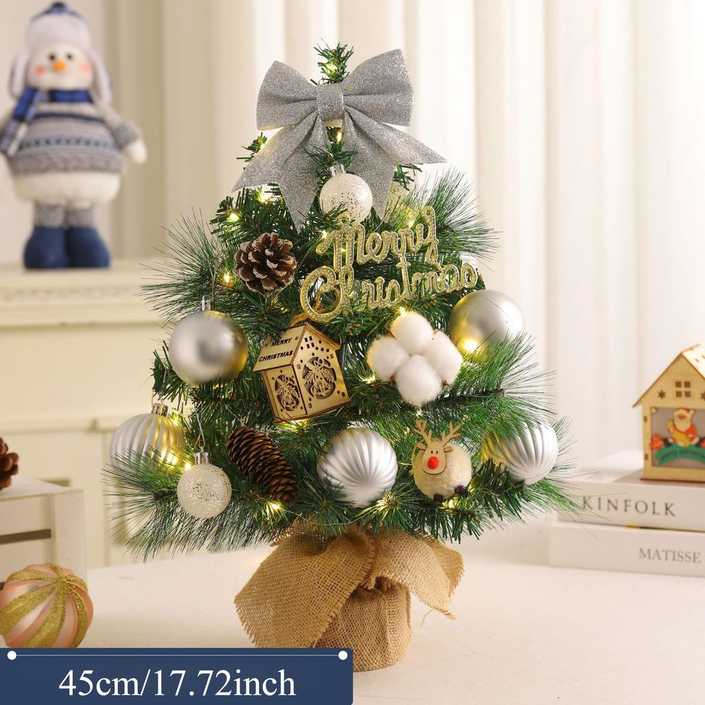 Christmas Decoration Desktop Christmas Tree Home 45CM60CM Ornament Mini Plush Tree Simulation Tree Package