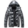 Herren Glänzender Parka Winter Warm Verdickt Mit Kapuze Wasserdicht Daunenjacke Mantel Einfarbig Lässig Streetwear Winddicht Oberbekleidung Männliche Parkas