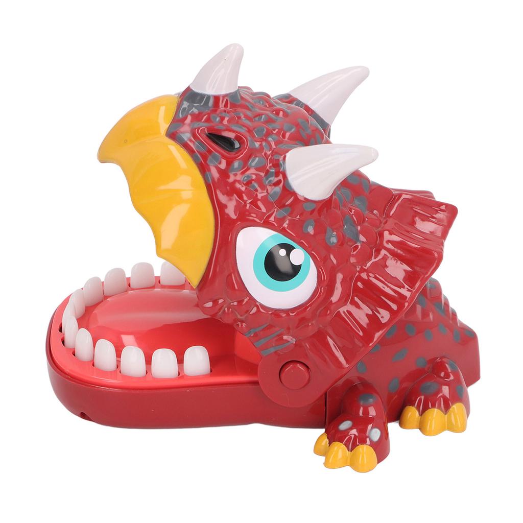 Finger Biting Prank Toy Dinosaur Shaped Interesting Interactive Press Teeth Funny Game for Kids Red