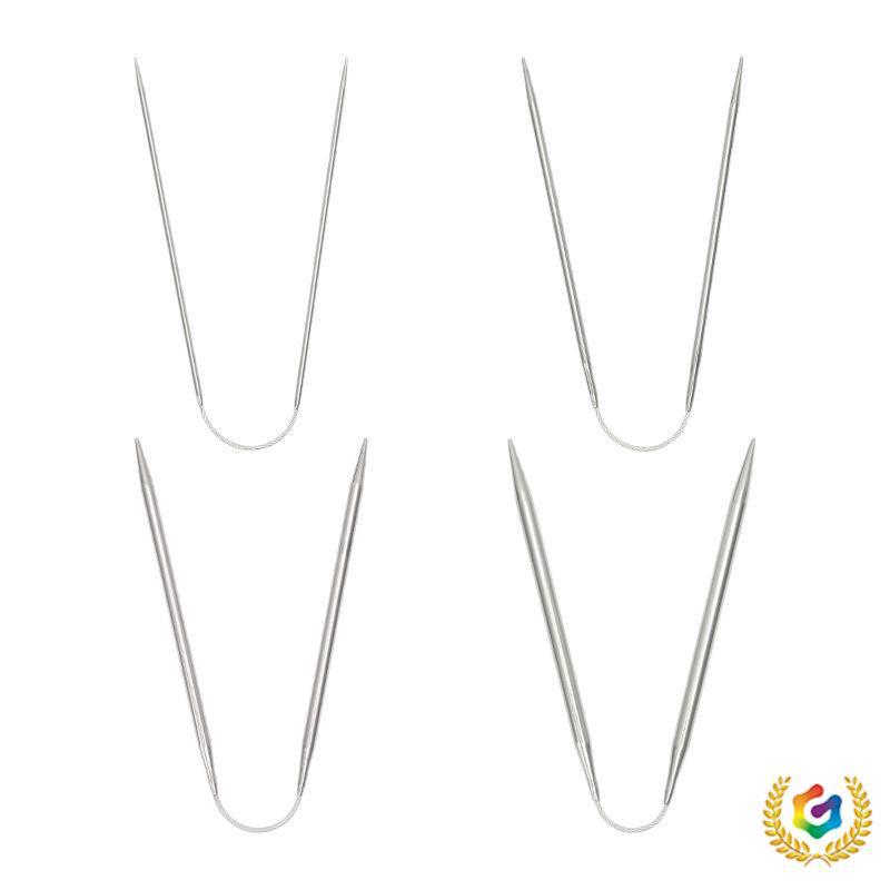 Mini 3-teiliges Rundstricknadel-Set aus Edelstahl - Kurz für Puppen & Pullover