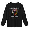Mens Cancer Sucks Awareness T Shirt with Multicolor Ribbon Design for Breast Prostate Lung Skin Colon Causes vintage Washed