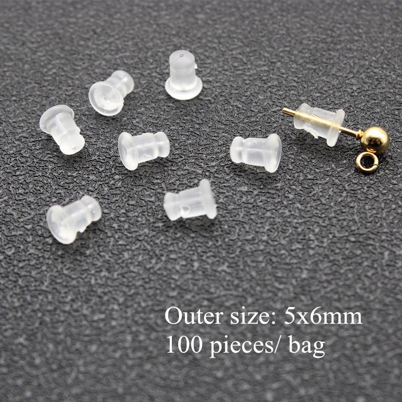 Earrings Screw Backs Anti-Pain Ear Clip Rubber Silicone Earring Back Stoppers for Stud Earrings Ear Plug Blocked Caps DIY Making