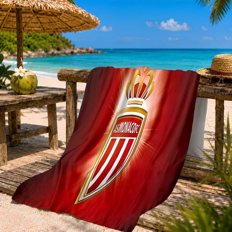 AS Monaco Wappen Strandtuch Mikrofaser Strandtuch, Leicht und Schnelltrocknend, für Sommerreisen, Schwimmbad-Fan Geburtstagsgeschenk