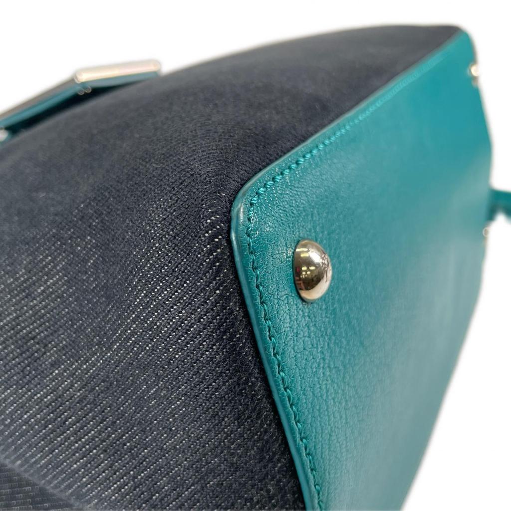 FENDI Petite to Jules 8BH253-V9W 149-2575 Handbag Navy Women 2-Way Denim used