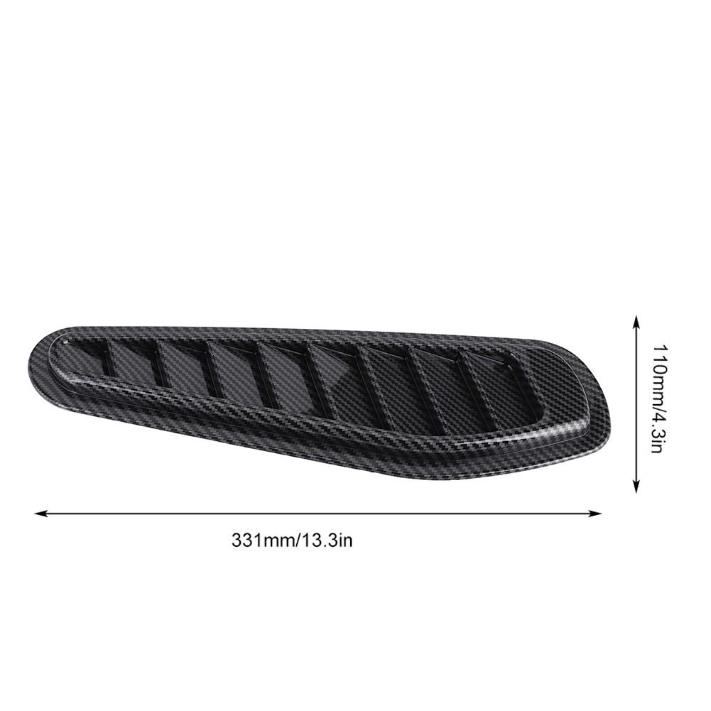 2pcs Carbon Fiber Style Car Air Flow Intake Decorative Scoop Bonnet Vent Hood Cover Universal