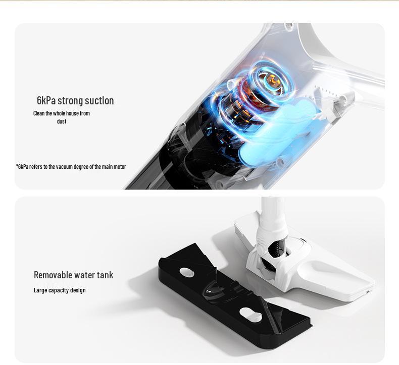 Aspirateur et serpillière portables sans fil premium: Aspiration Puissante, Élimination des Acariens, Nettoyeur Multifonctionnel pour la Maison