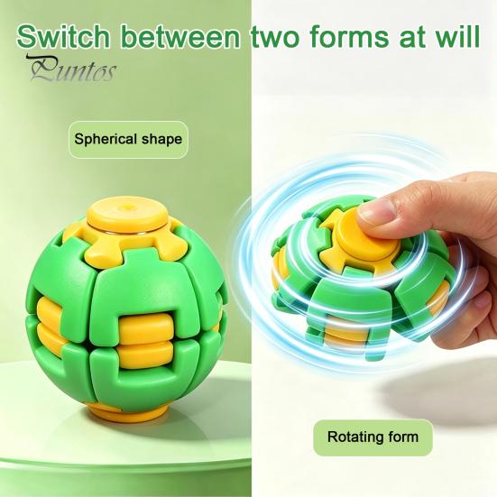 Stocking Stuffers for Kids Press to Spin Fidget Ball, Transformable Spinner Sensory Stress Relief Christmas Party Favors Children Toy Adults