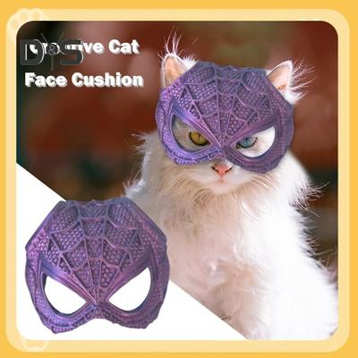 Bat Cat Avenger Face Cushion Halloween Cat Bat Cosplay Hat 3D Printed Cat Dress-up Prop Pet Costume Accessory for Parties