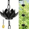 Outdoor Lotus Rain Chain Heavy Duty Metal Garden Hanging Rain Catcher Cups Outside Gutters Downspouts Replacement Decorative Rain Chain