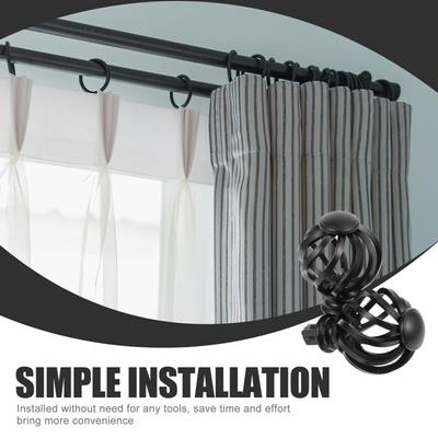 Replacement Curtain Rod Finials Spiral Birdcage Window Head Rods Plastic Not Deform Spiral Ball Drape Accessories Bedroom